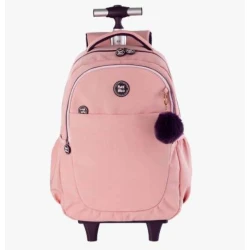Mochila com Roda Rolling Crinkle Rosa - Sestini