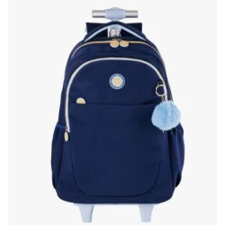 Mochila com Roda Rolling Crinkle azul - Sestini