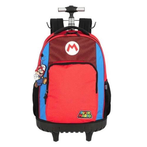 Mochila com Roda Super Mario Vermelha