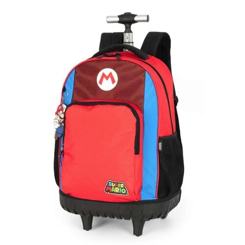 Mochila com Roda Super Mario Vermelha