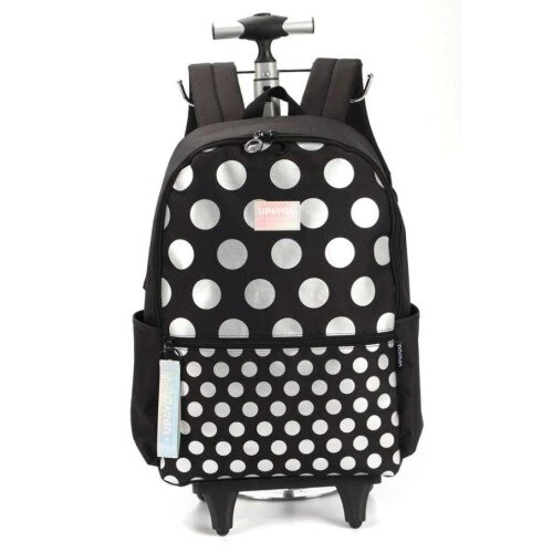 Mochila com Roda UP4YOU Poá Preta - Luxcel