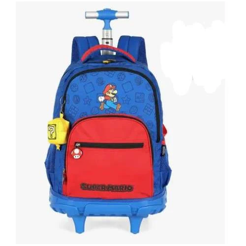 Mochila com Rodas Infantil Super Mario Bros Luxcel Resistente Azul Mochila com Rodas Infantil Super Mario Bros Luxcel Resistente Azul