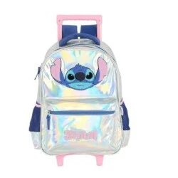 Mochila com Rodas Stitch Prata - Luxcel