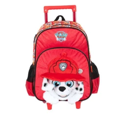 Mochila Com Roda Patrulha Canina Pelucia - Luxcel