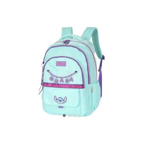 Mochila de Costas Juvenil Stitch Original Luxcel Verde/Turquesa