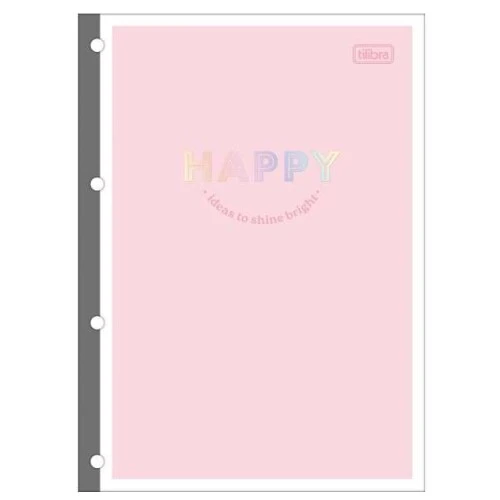 Monobloco 80 Folhas Branco - Happy Tilibra Monobloco 80 Folhas Branco - Happy Tilibra