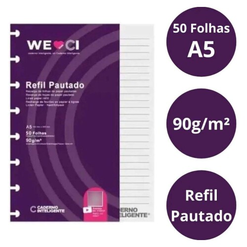 Monobloco Pautado Inteligente  A5  90g/m²  90 Folhas