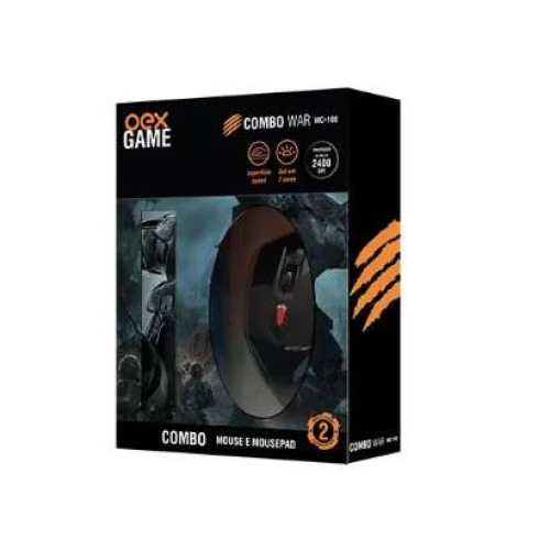Mouse Com Fio Oex War MC100 Kit Com Mousepad Game