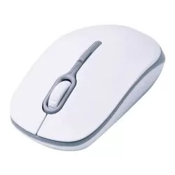 Mouse USB Ótico Branco com cinza com fio - Maxprint