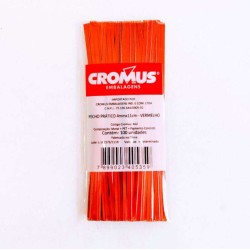 Pacote de Fechos Metálicos Vermelho com 100 Unidades - Cromus