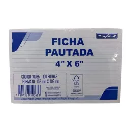 Pacote de Ficha Pautada 4x6 São Domingos