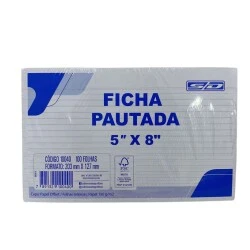 Pacote de ficha pautada 5x8 São Domingos