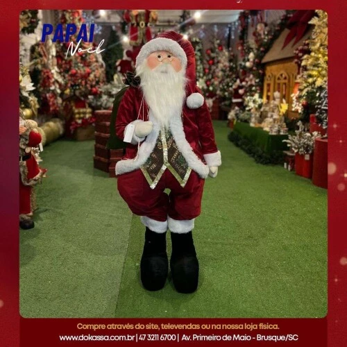 Papai Noel Artesanal Sortido 1,3 metros - Pé de Pano