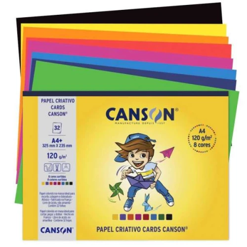 Papel Bloco Criativo 32 folhas 8 cores Canson