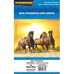 Papel Fotografico Adesivo Glossy com 20 folhas - Masterprint