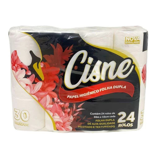 Papel Higiênico Cisne 24 rolos c/30 metros