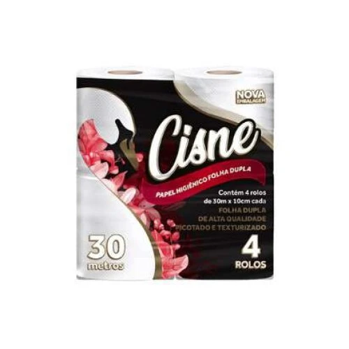 Papel Higiênico Cisne 30 Metros Pacote com 04 Rolos