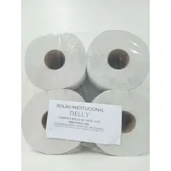 Papel Higiênico Rolao Branco com 8 Rolos de 300 Metros - Delly