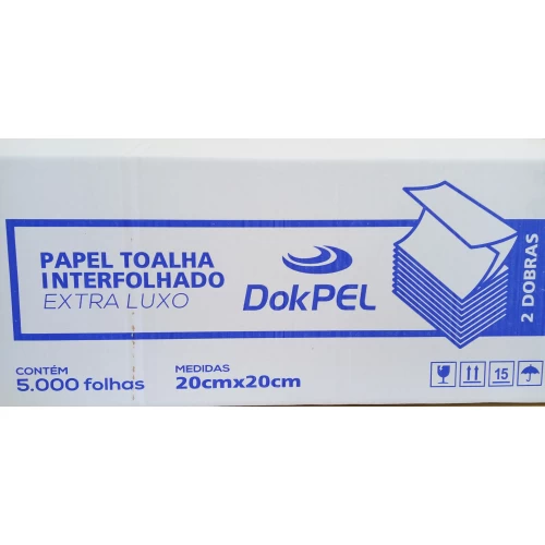 Papel Toalha Branco Luxo 20x20 Dokpel 5.000 Folhas