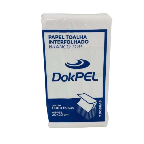 Papel Toalha Interfolhado Branco Dokpel 1000 folhas