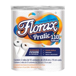 Papel Toalha Rolo Florax para Cozinha C/2 unidades