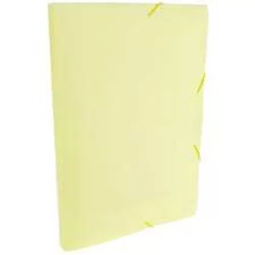 Pasta com Elástico Plástica Amarelo Pastel 40mm DELLo
