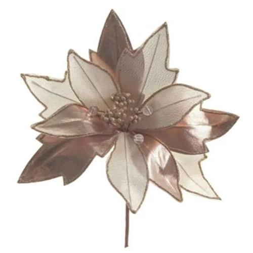 Pick Natalino Flor Champanhe 15cm - Cromus