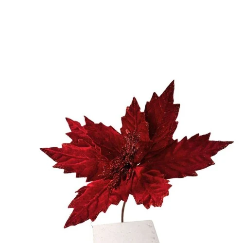 Pick Natalino Flor Enfeite de Natal - Haste Flor Vermelha 40cm - Cromus