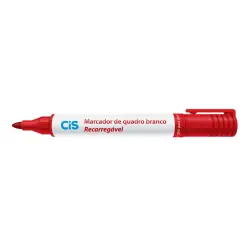 Pincel Marcador para Quadro Branco Recarregável CIS Vermelho