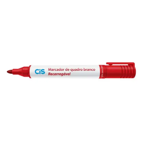 Pincel Marcador para Quadro Branco Recarregável CIS Vermelho