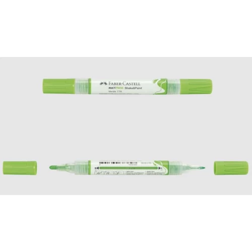 Pincel Permanente Criativo MultiMark Verde - Faber Castell