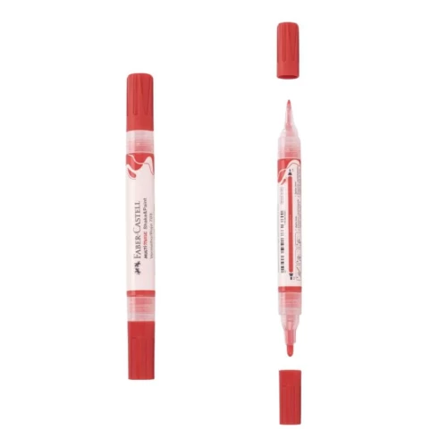 Pincel Permanente Criativo MultiMark Vermelho - Faber Castell