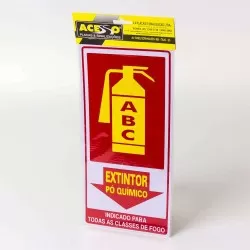 Placa ABC Extintor Pó Quimico Ref.X-705