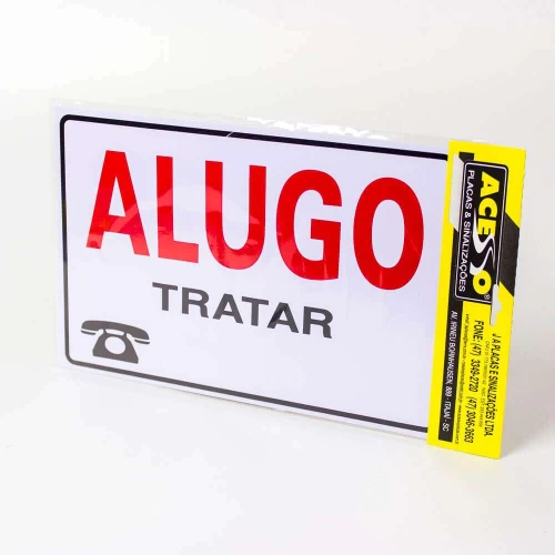 Placa Alugo Tratar P-14