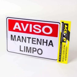 Placa Aviso Mantenha Limpo S-214