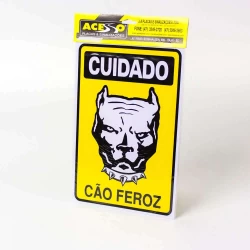 Placa Cuidado Cão Feroz P-22