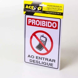 Placa Proibido Ao Entrar Desligue S-229