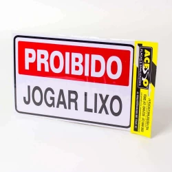 Placa Proibido Jogar Lixo Ref. P-10