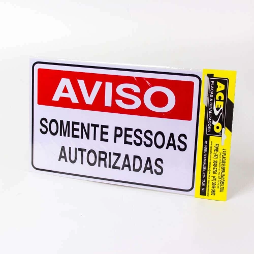 Placa Somente Pessoas Autorizadas S-215