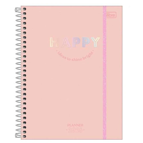 Planner Anual Espiral Happy Tilibra 80 Fls