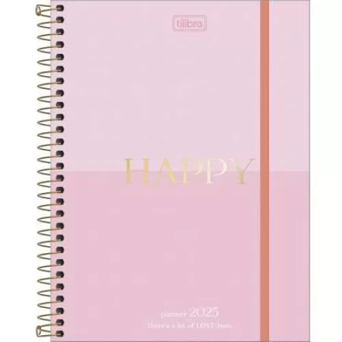 Planner Anual Espiral Happy Tilibra 80 Fls