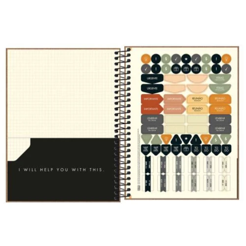 Planner Espiral Anual Kraft Work 80 folhas - Tilibra