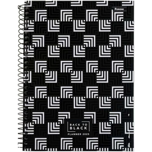 Planner Permanente Espiral Back To Black 80 folhas - Foroni