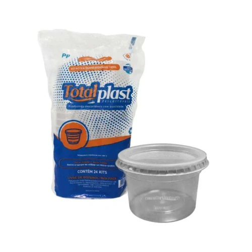 Pote Redondo com Tampa 140ml Totalplast  24 Unidades