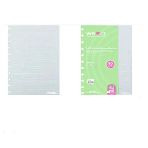 Refil Pautado Inteligente  Grande 90g/m²  90 Folhas