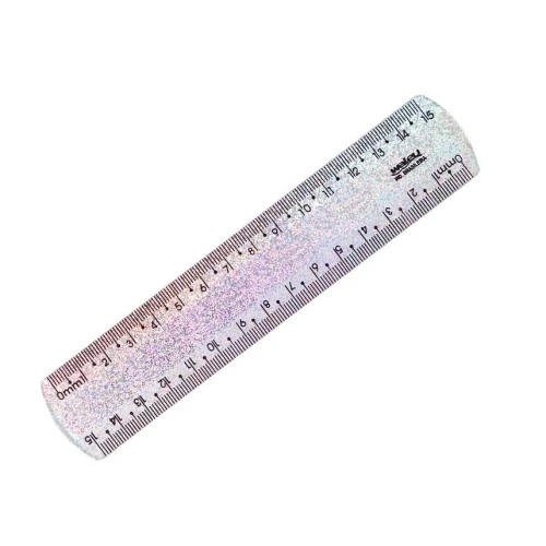 Régua Plástica Holográfica Escolar 15 cm - Waleu