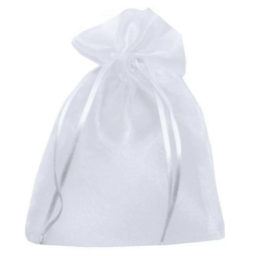 Saco Organza Branco 10x15 com 10 unidades - Kit