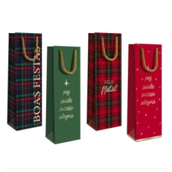 Sacola Decorada de Natal para Bebida - Da Cruz