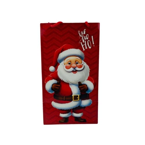 Sacola de Papel Decorada de Natal com Visor  Da Cruz