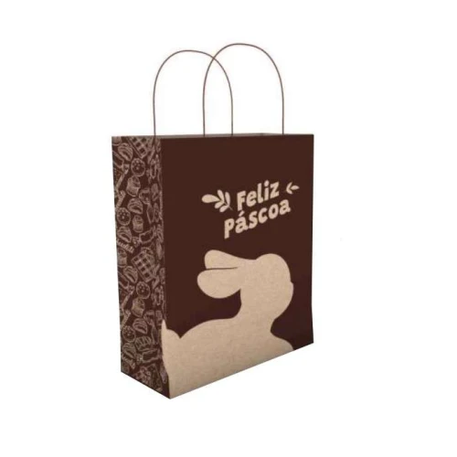 Sacola de Papel Kraft Coelinho da Páscoa - Da Cruz